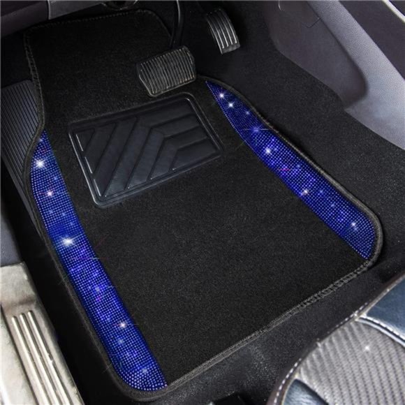 Bling Rhinestones Diamond Universal Waterproof Car Floor Mat,Crystal Sparkling - Picture 3 of 6